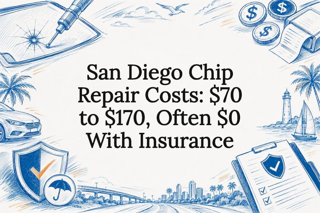 Featured image for “San Diego Chip Repair Costs: $70 to $170, Often $0 With Insurance”