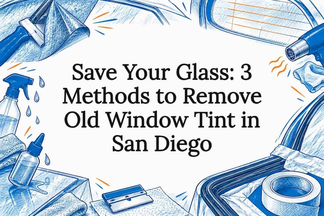 Featured image for “Save Your Glass: 3 Methods to Remove Old Window Tint in San Diego”