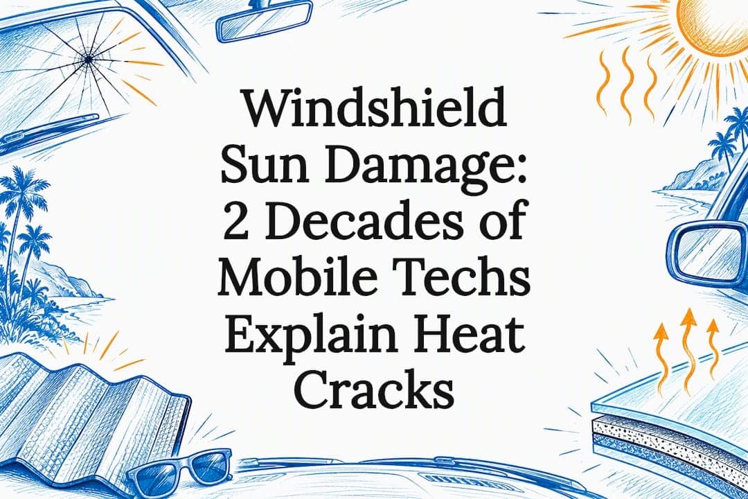 Featured image for “Windshield Sun Damage: 2 Decades of Mobile Techs Explain Heat Cracks”