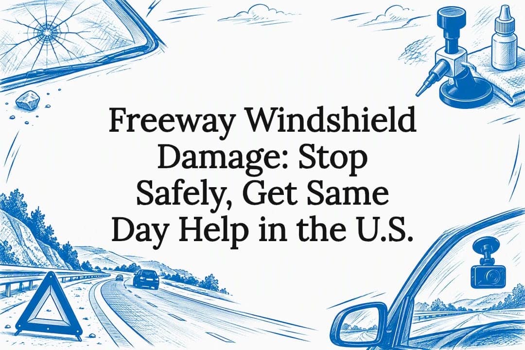 Featured image for “Freeway Windshield Damage: Stop Safely, Get Same Day Help in the U.S.”