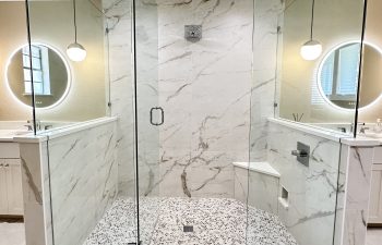 New shower in the master bath renovation of an Overton Park house - Fort Worth - Whole House transformation by Stanton & Company