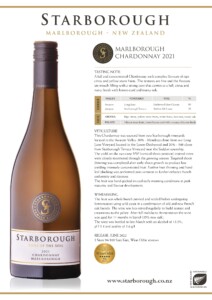Vibrant Starborough Chardonnay from Marlborough, New Zealand, featuring ripe citrus, yellow stone fruits, and a crisp, toasty finish; sourced from local vineyards with sustainable winemaking practices.