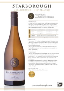 Bright yellowish-white Pinot Gris wine from Marlborough, New Zealand, with fresh fruit, floral notes, and a smooth finish, crafted from vineyard grapes with careful winemaking processes.