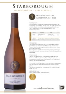 Elegant Starborough Sauvignon Blanc wine from Marlborough, New Zealand, featuring vibrant flavours, fresh citrus notes, and zesty tropical fruits, ideal for wine lovers and wine connoisseurs.