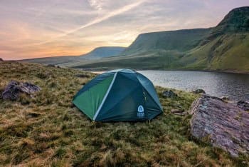 Camping in the Brecon Beacons - View at sunrise