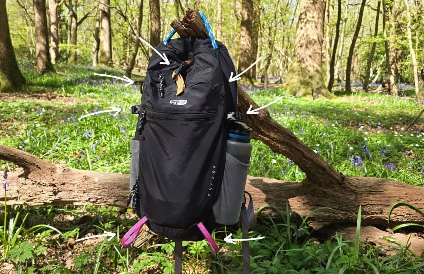 Bagsmart Faro Light Backpack 0.4 Review (2026) 8 Bagsmart Faro Light Backpack 0.4 Loops and Clips
