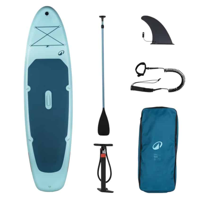Best Paddle Board for Beginners UK: 8 Top SUPs Compared (2026) 9 Decathlon 100 Stand up paddle inflatable pack 10’6, 1 or 2 persons (up to 130 kg) 100 Blue _ Decathlon