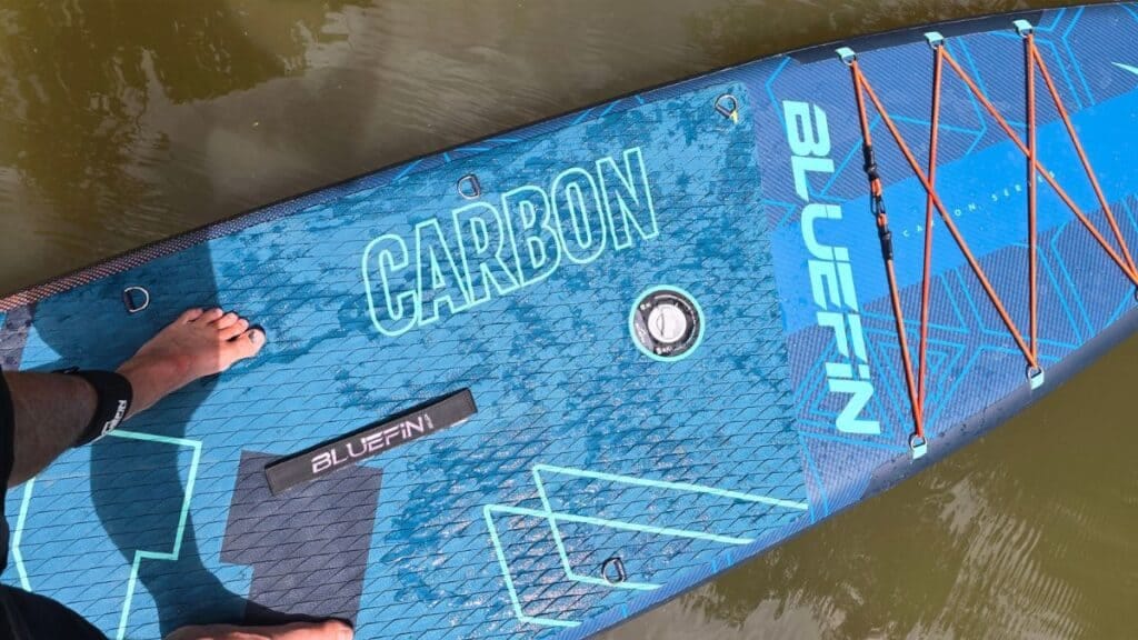 Bluefin Carbon 12 Review (2026) - Premium Touring iSUP Tested 9 Bluefin Carbon 12 Paddleboard - EVA deckpad
