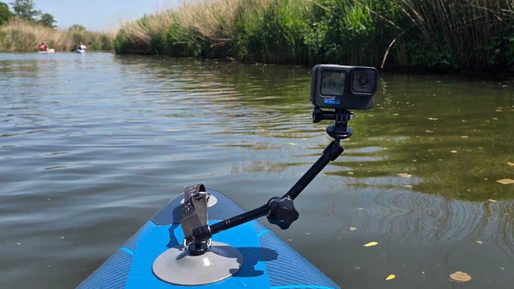 Bluefin Carbon 12 Review (2026) - Premium Touring iSUP Tested 8 Bluefin Carbon 12 Paddleboard action camera mount and gopro