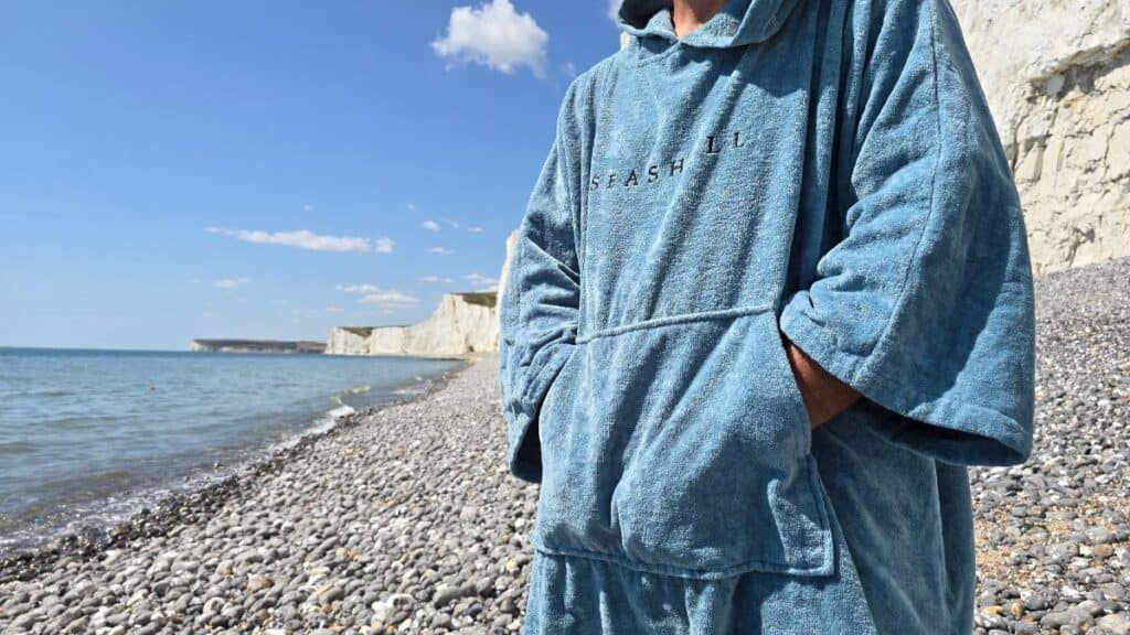 Seashell Towelling Robe kangaroo pouch
