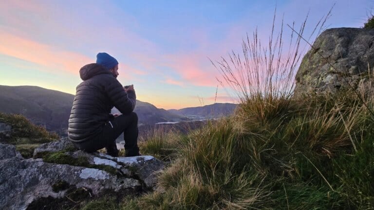 Steve Cleverdon - Sunrise in the Lakes wearing OEX Kintra Down Jacket.