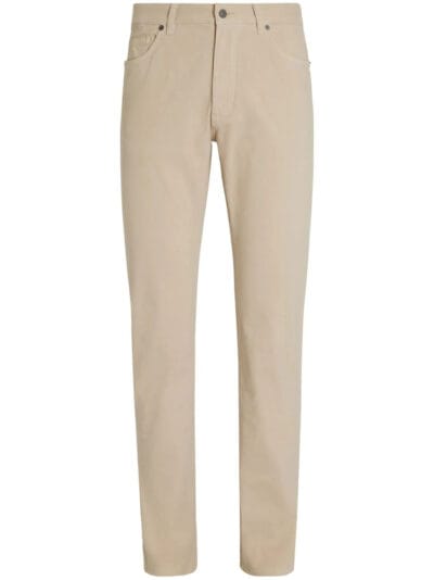 Conjunto de calças bege de algodão para mulher ou homem, estilo casual, moda de designer de alta qualidade.