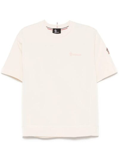 Casaco branco masculino, estilo logo da Moncler, com design elegante e confortável.