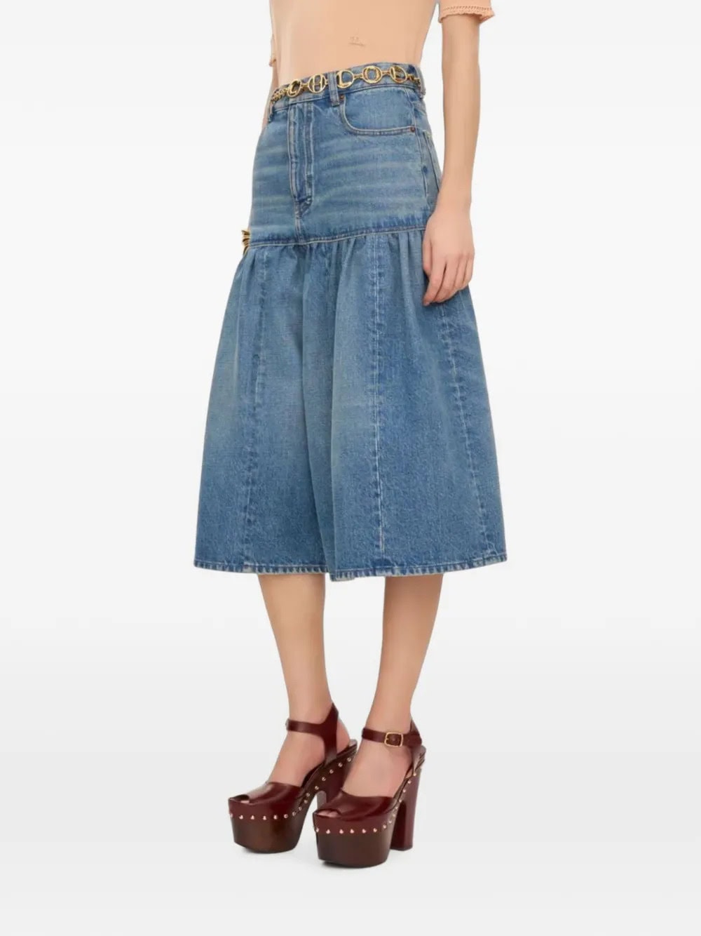 Saia Midi Jeans
