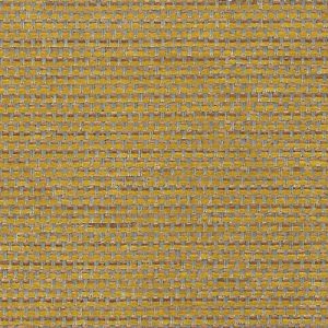 Een close-up van geel-gouden geweven interieurstof met textuur en patroon, ideaal voor meubels en raamdecoratie.