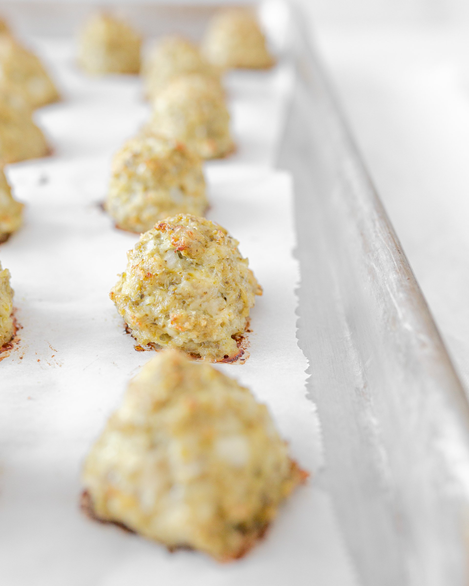 Gluten-free Pesto Chicken Meatballs (straight on)
