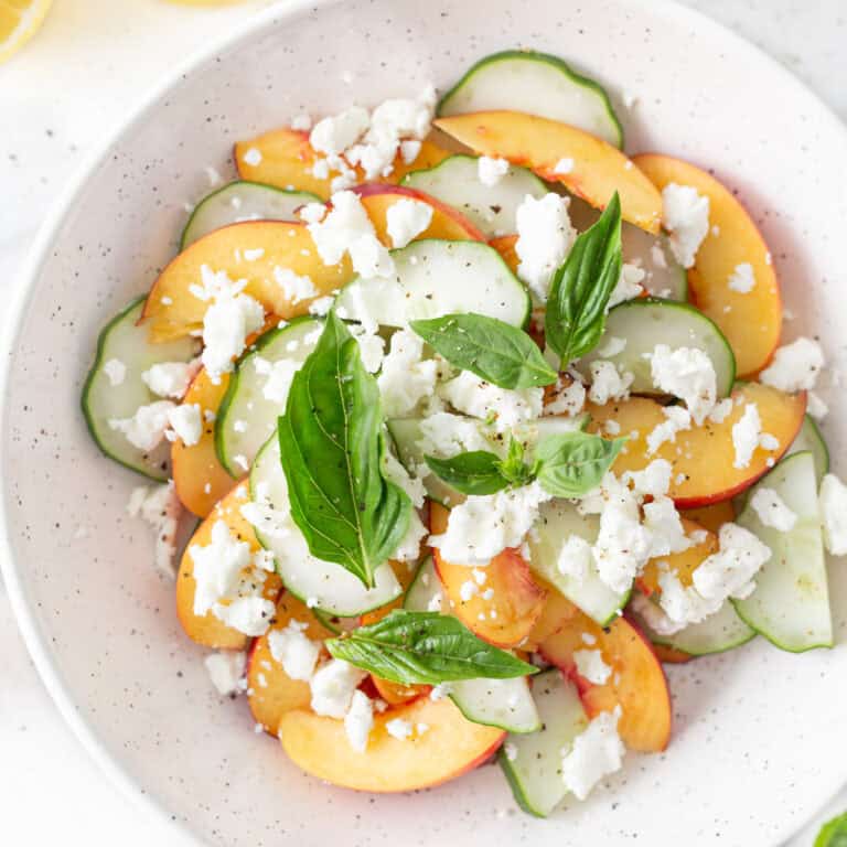 Summer Nectarine Salad with Basil and Goat Cheese (top down)