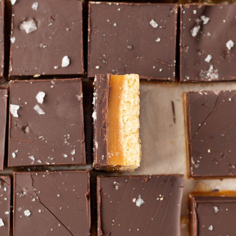 GF Millionaire's Shortbread with Honey Caramel (top down)
