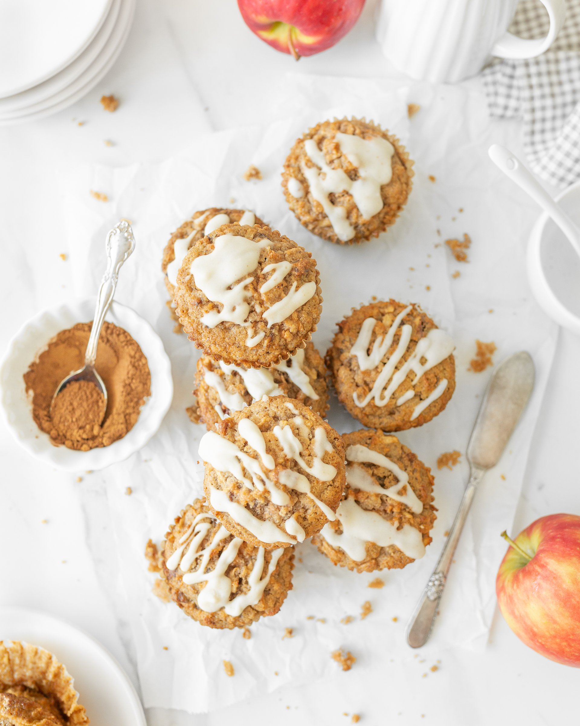 GF Apple Cinnamon Roll Muffins (top down)