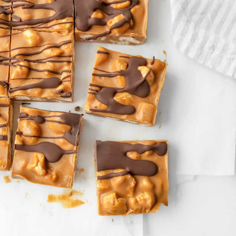 6-ingredient Butterscotch Marshmallow Bars (top down)