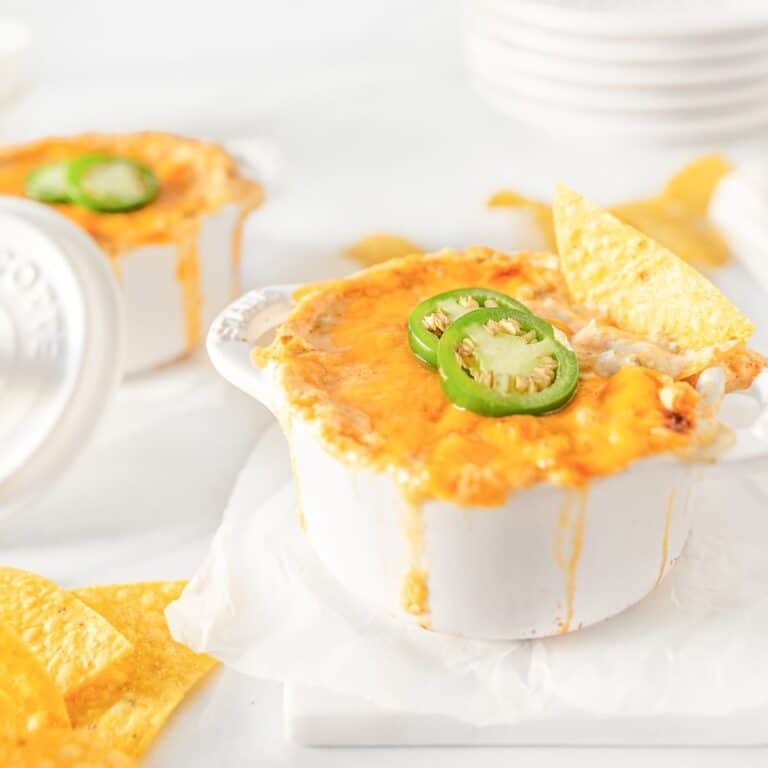 Charred Jalapeño Popper Dip in ramekins.