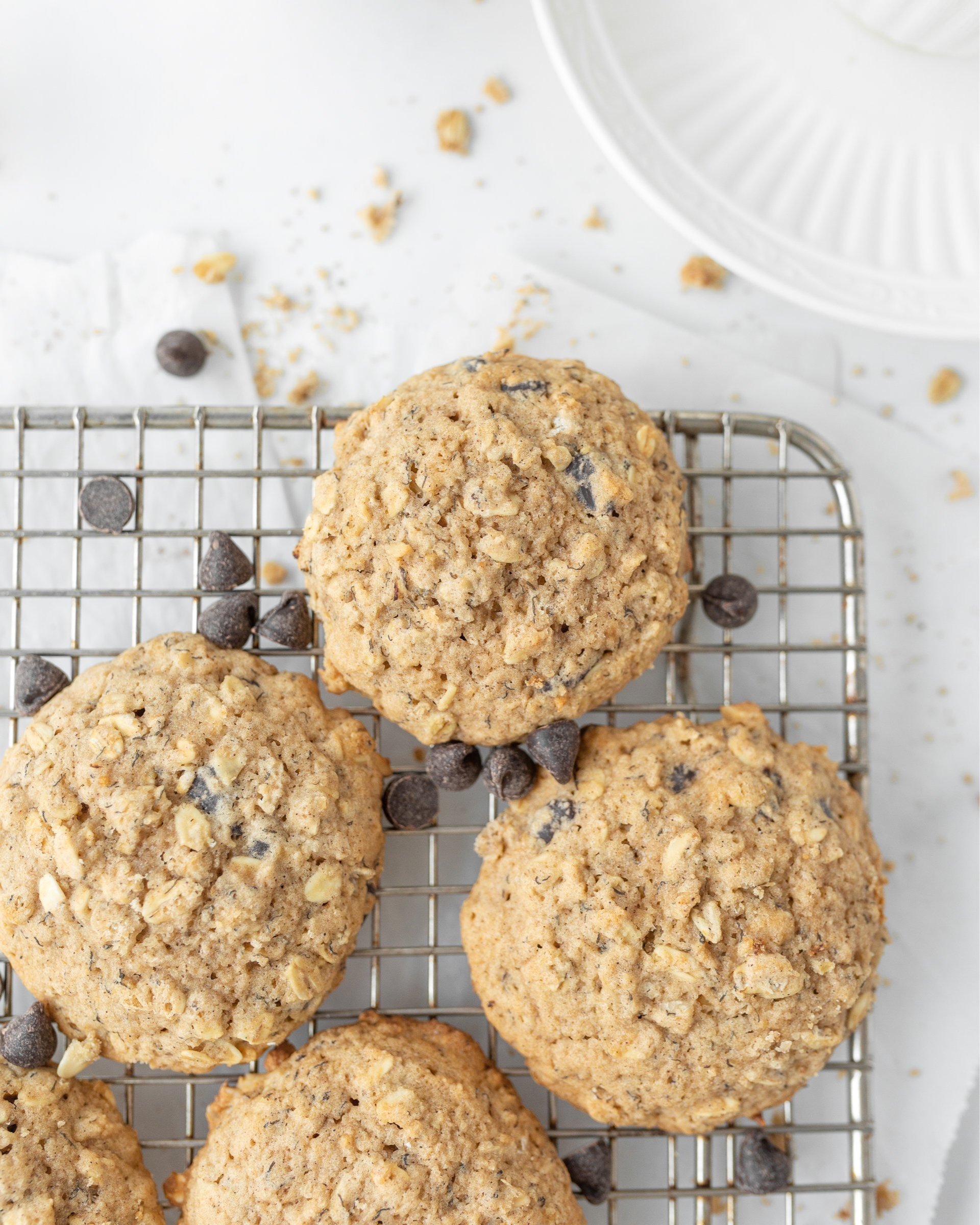 Gluten-free Banana Bread Cookies on a cooling rack.