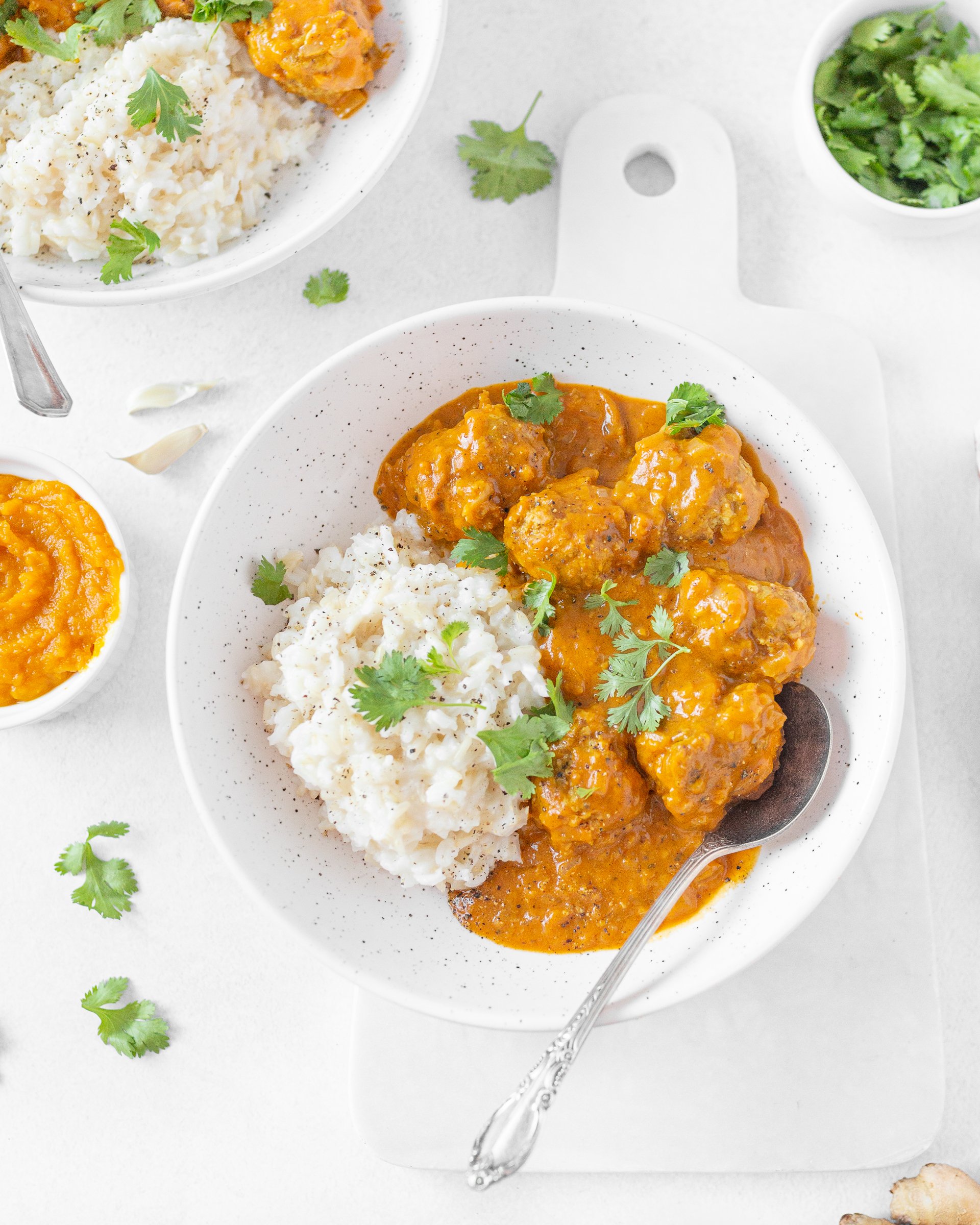 Pumpkin Coconut Curry Chicken Meatballs (top down)