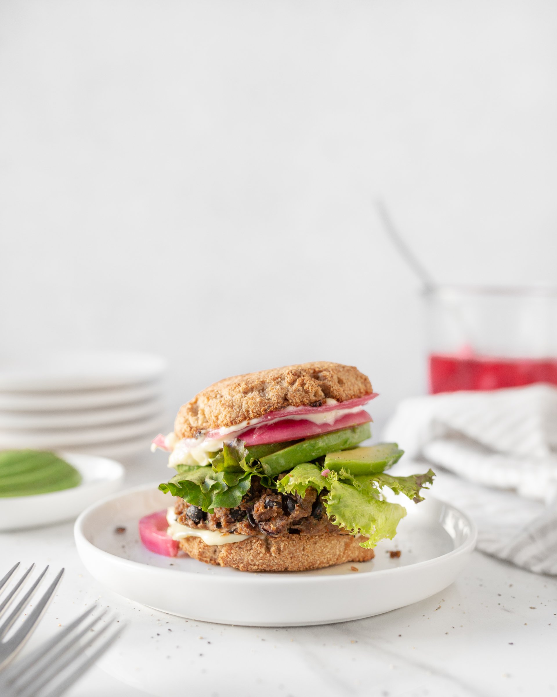 GF Baked Black Bean Burgers (straight on)