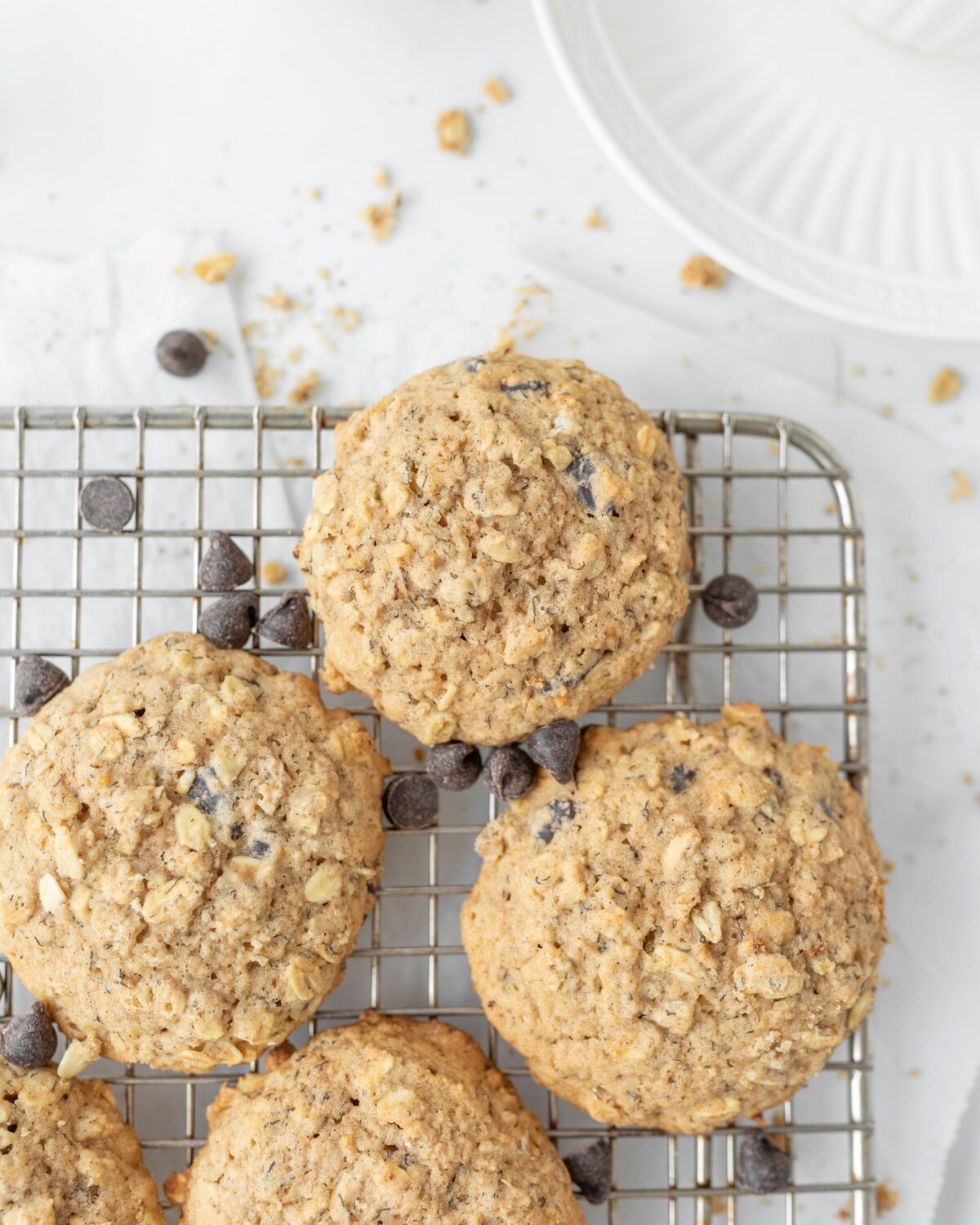 Gluten-free Oatmeal Banana Bread Cookies (top down)