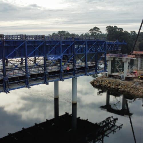Overhead MSS at River Lima bridge construction, Portugal