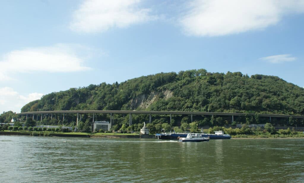 Figure 1: Krahnenbergbrücke, road bridge over the Rhine River in Andernach, Rhineland-Palatinate, Germany