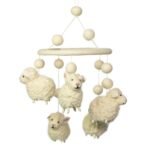 White Sheep Felt Mobile