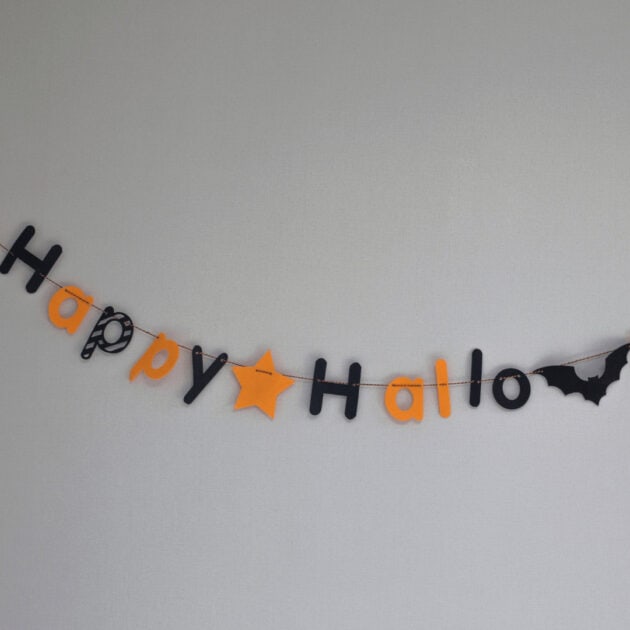 Happy Halloween cut out letters made from felt