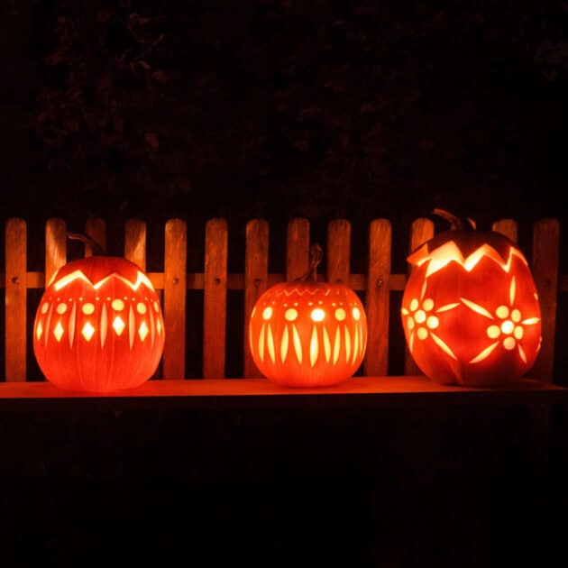 geometric pattern on pumpkins