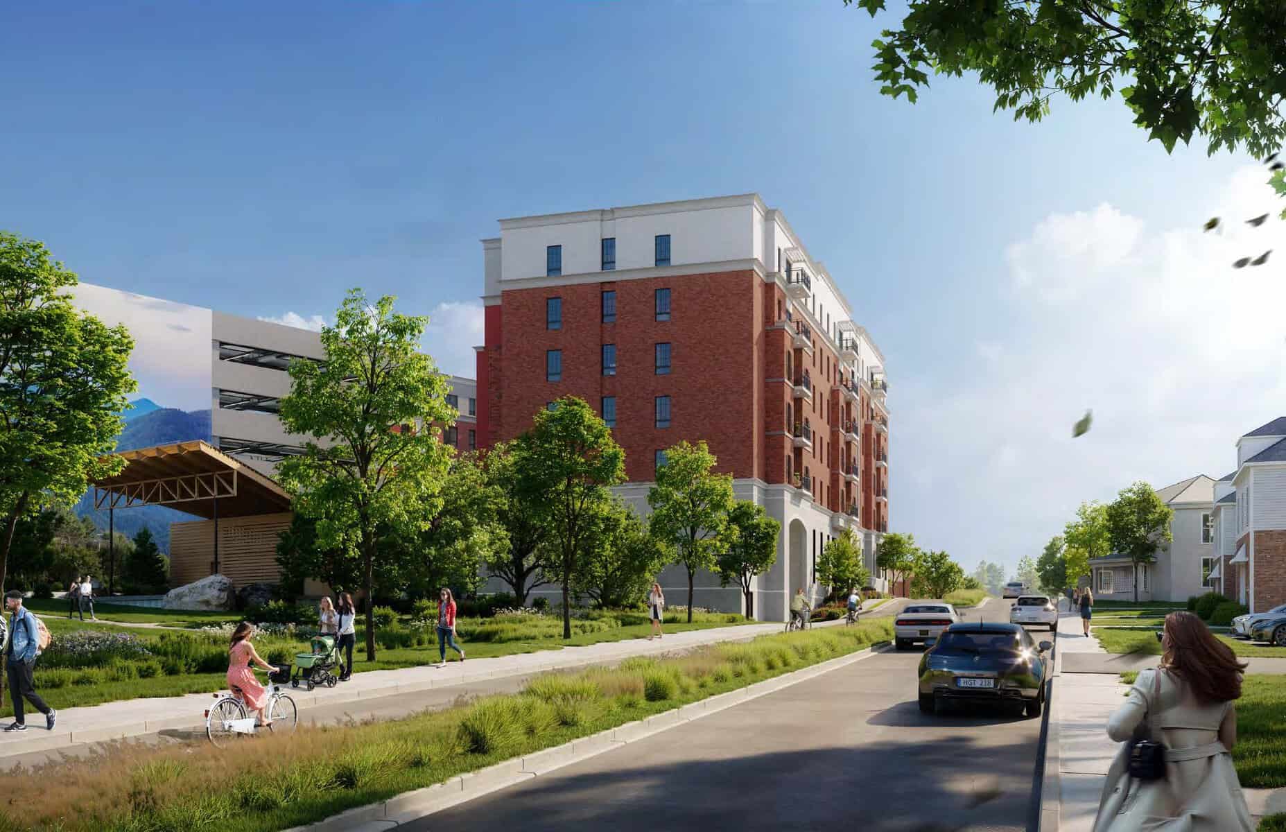 Rendering of the proposed Link development at the former Lindsay Funeral Home site near Liberty Street.