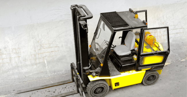 forklift sitting stationary with no driver