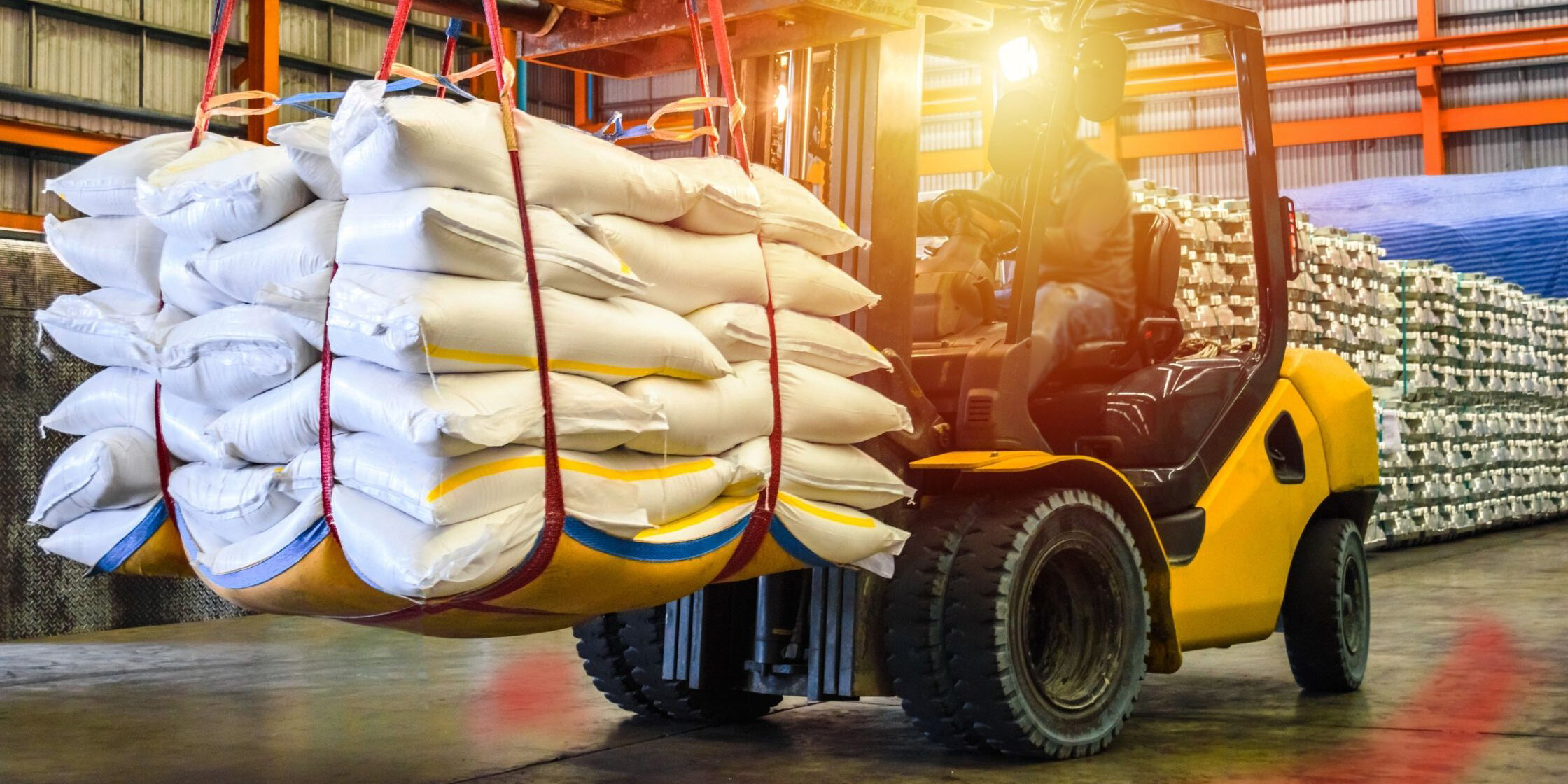 forklift with red halo zone