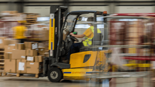 Forklift moving at top speed rise in forklift safety risk