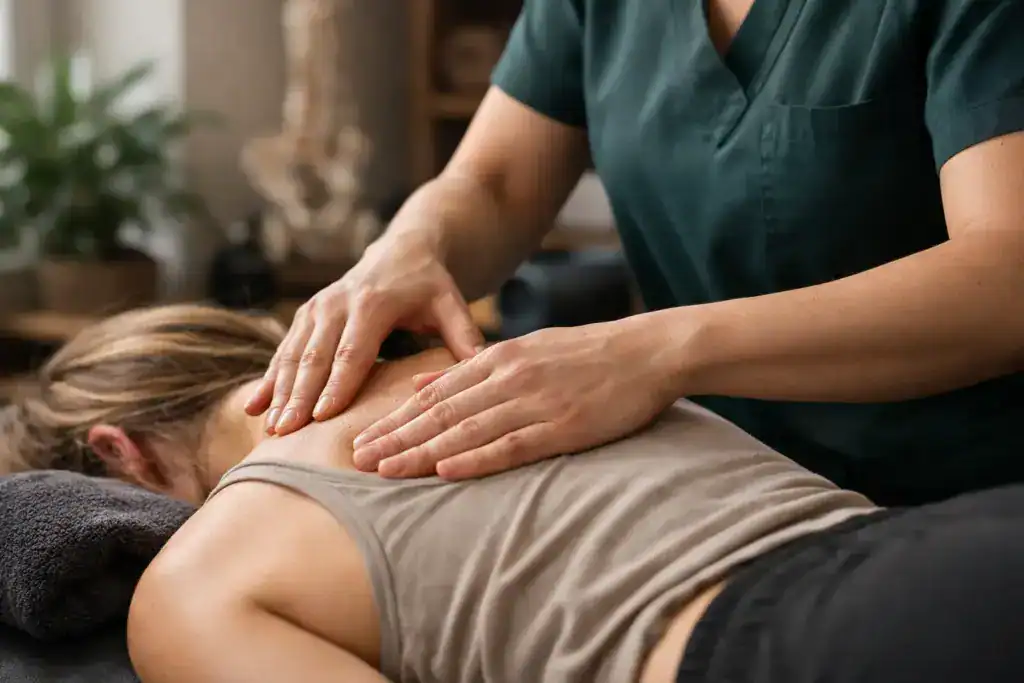 Beispiel Behandlungsplan bei Verspannungen 1 Massage bei Verspannungen im Nacken- und Schulterbereich.