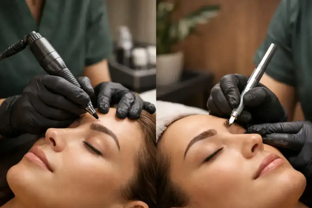 Permanent Make-up oder Microblading? Der Vergleich 1 Permanent Make-up bei Tamedes Körperwerkstatt, Microblading für natürliche Augenbrauen.