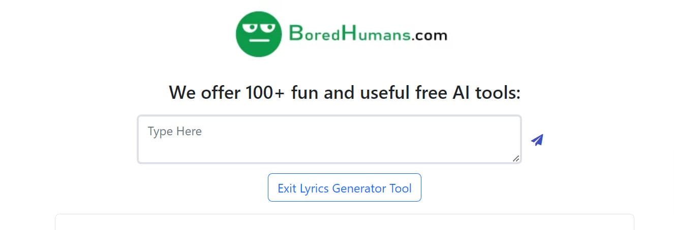 BoredHumans AI lyric generator