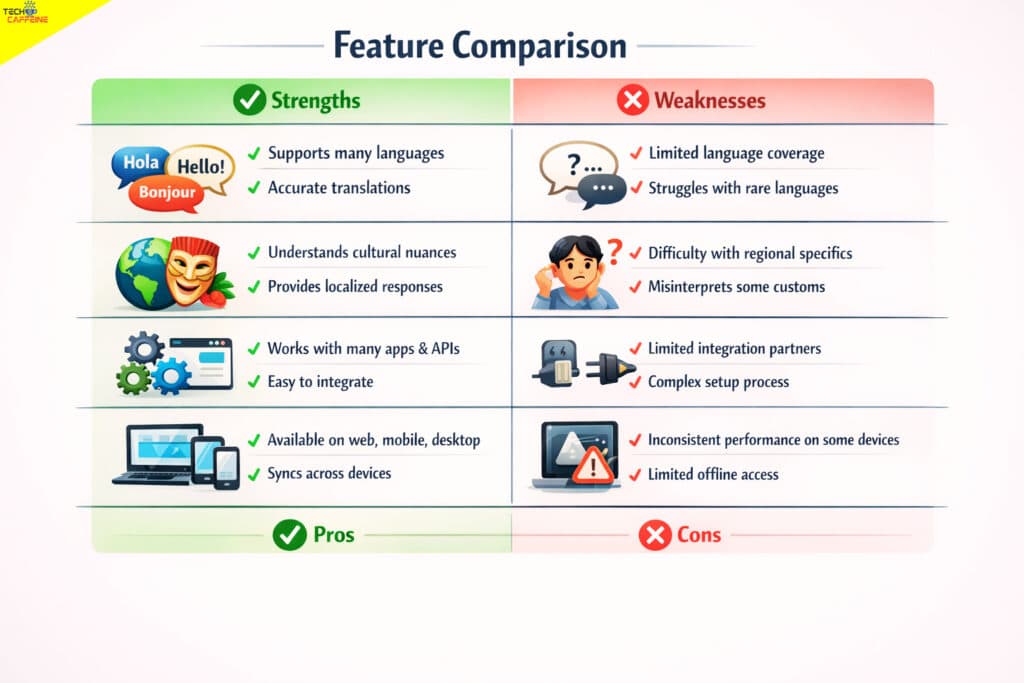 Comparison of AI features highlighting strengths and weaknesses for 2026.