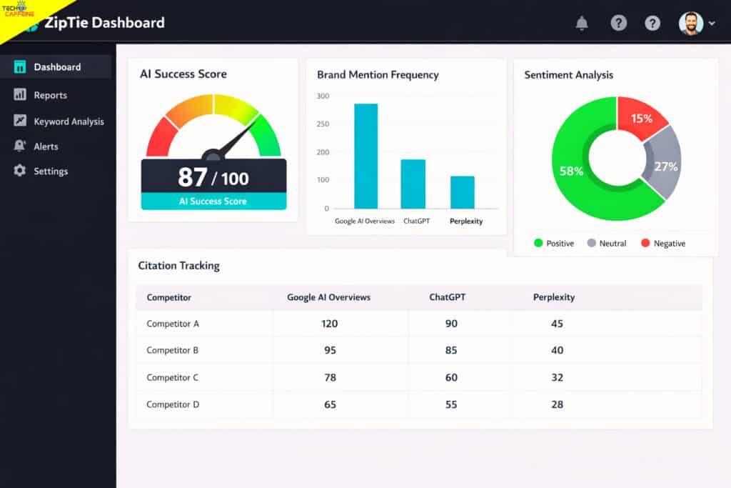 AI Search Analytics Dashboard for ZipTie AI Search.