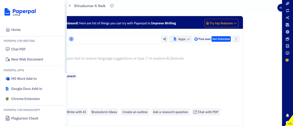 Paperpal-Ai-Dashboard Paperpal-Ai-Dashboard