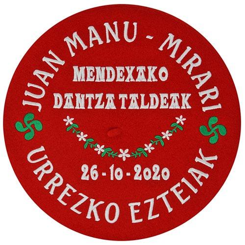 Txapela Bordada para regalos y aniversarios