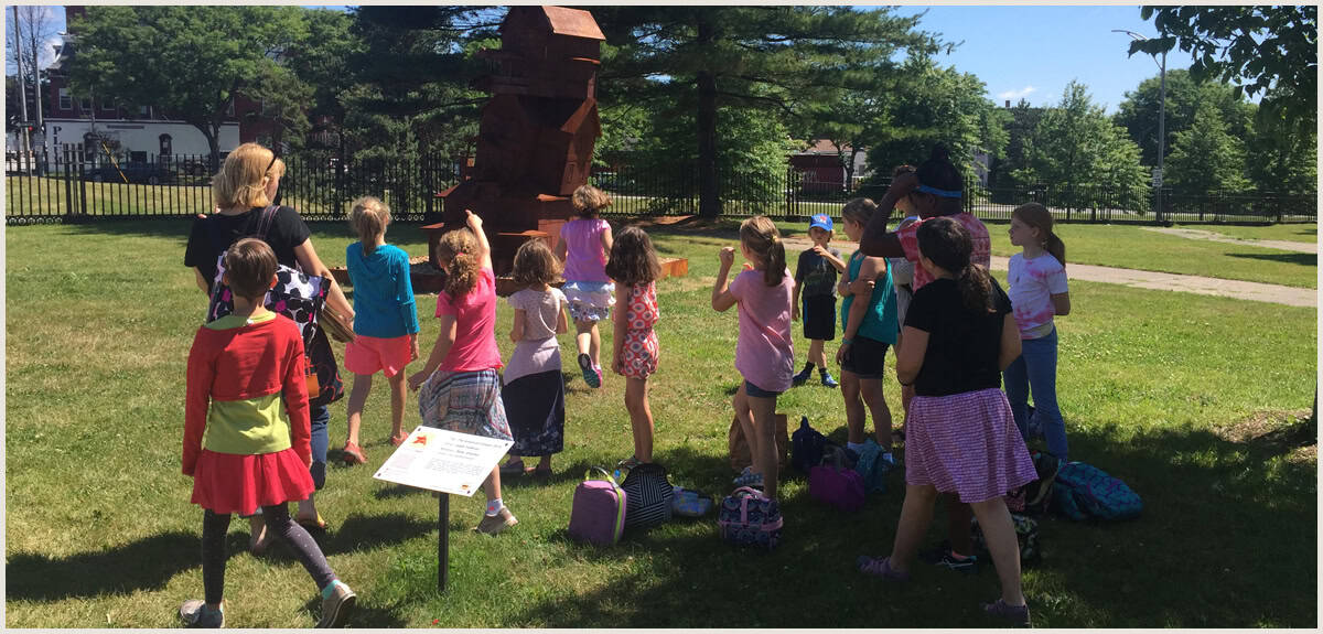 Children outdoor art activity, educational event at TEMPOart.
