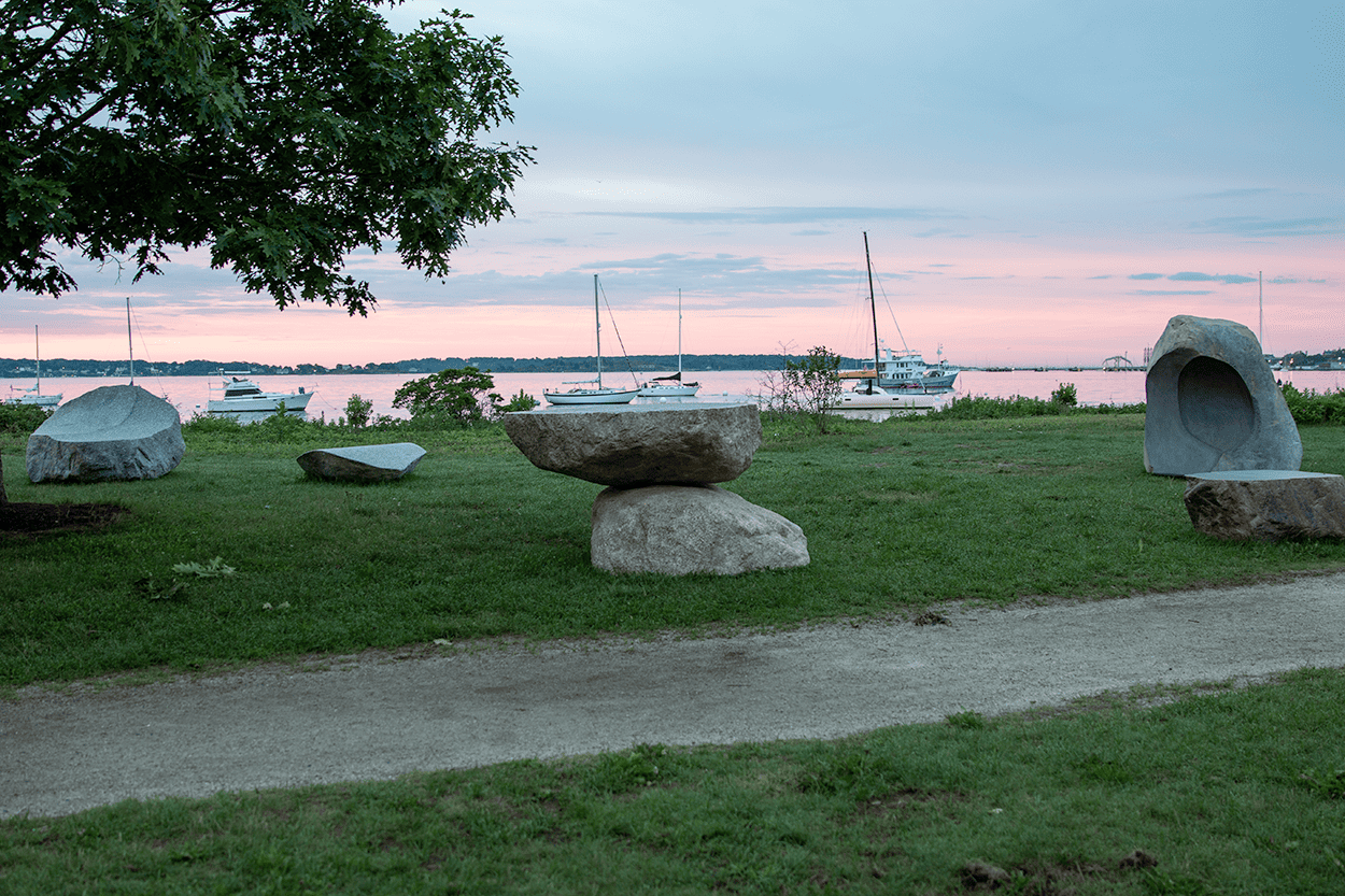 Gathering Stones overlooking Casco Bay