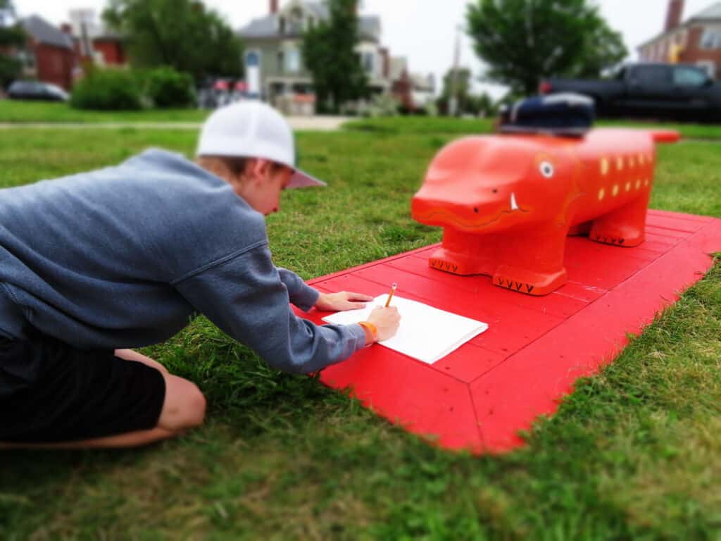Public art piece inspired by summer creativity and community engagement.