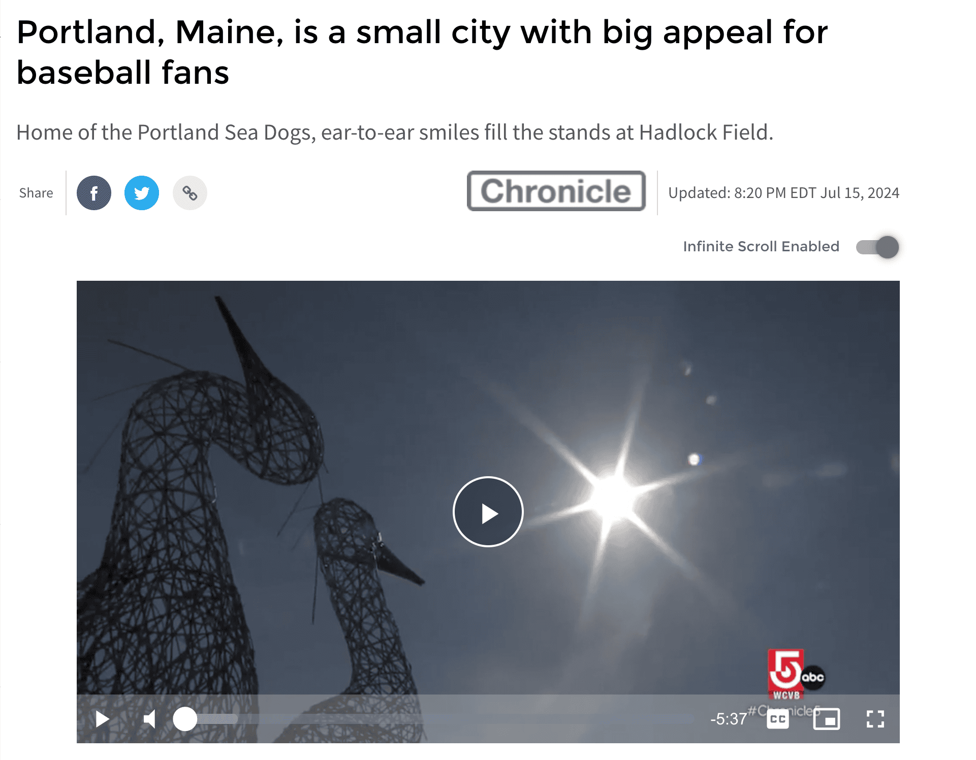 Featured image for ““Dancing for Joy” seen in Boston’s Chronicle highlighting Portland’s world class sports and arts scene”