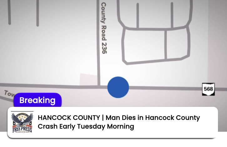 HANCOCK COUNTY | Man Dies in Hancock County Crash Early Tuesday Morning
